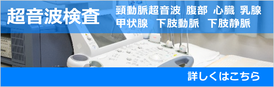 超音波検査（頸部、腹部、心臓、乳腺、甲状腺、下肢動脈、下肢静脈）